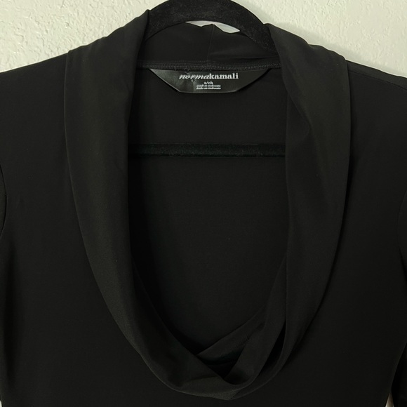 Norma Kamali black long sleeve cowl neck top S - Picture 3 of 4